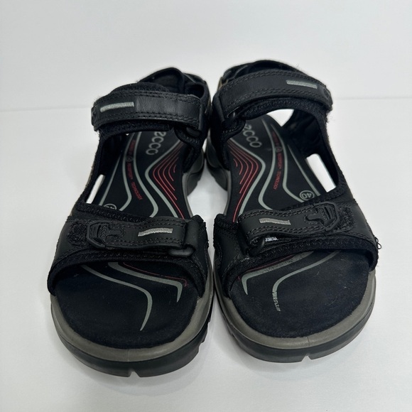 Ecco Men’s Comfort Shoes Black Yucatan Double Side Bar Sport Velcro Sandal - Picture 3 of 9